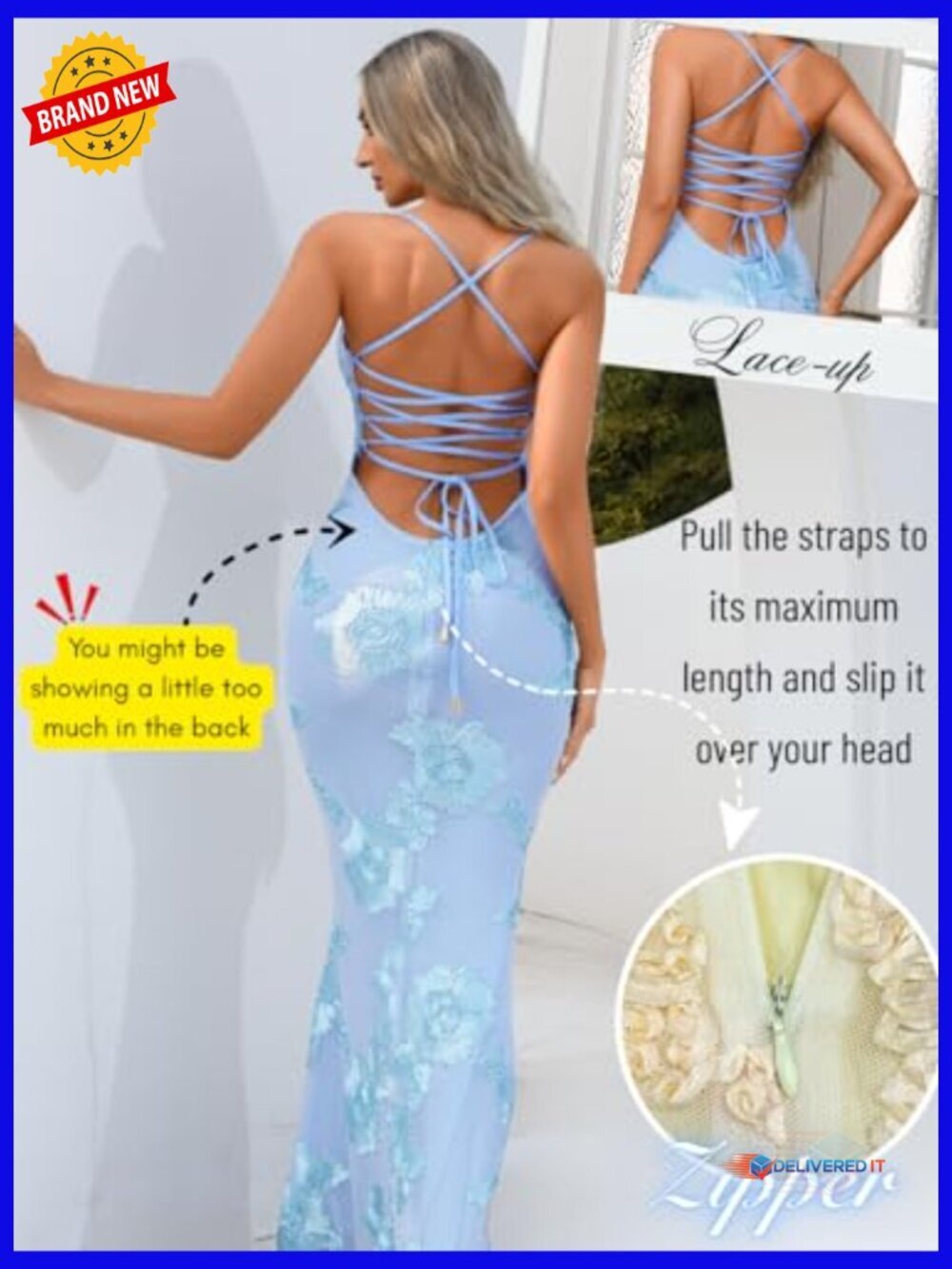 Floor Length Formal Floral Mermaid Dress Backless Corset Evening Gown - Picture 4 of 7